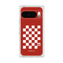 プレミアムスクエアケース［ Racing checkered flag Red - レーシングチェッカーフラッグ レッド ］