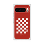 プレミアムスクエアケース［ Racing checkered flag Red - レーシングチェッカーフラッグ レッド ］