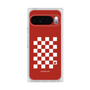 プレミアムスクエアケース［ Racing checkered flag Red - レーシングチェッカーフラッグ レッド ］