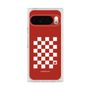プレミアムスクエアケース［ Racing checkered flag Red - レーシングチェッカーフラッグ レッド ］