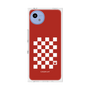 プレミアムスクエアケース［ Racing checkered flag Red - レーシングチェッカーフラッグ レッド ］