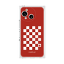 プレミアムスクエアケース［ Racing checkered flag Red - レーシングチェッカーフラッグ レッド ］