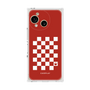 プレミアムスクエアケース［ Racing checkered flag Red - レーシングチェッカーフラッグ レッド ］