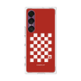プレミアムスクエアケース［ Racing checkered flag Red - レーシングチェッカーフラッグ レッド ］