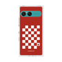 プレミアムスクエアケース［ Racing checkered flag Red - レーシングチェッカーフラッグ レッド ］