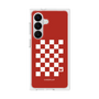 プレミアムスクエアケース［ Racing checkered flag Red - レーシングチェッカーフラッグ レッド ］
