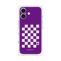 プレミアムスクエアケース［ Racing checkered flag Purple - レーシングチェッカーフラッグ パープル ］
