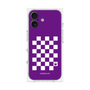 プレミアムスクエアケース［ Racing checkered flag Purple - レーシングチェッカーフラッグ パープル ］