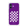 プレミアムスクエアケース［ Racing checkered flag Purple - レーシングチェッカーフラッグ パープル ］
