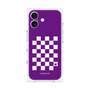 プレミアムスクエアケース［ Racing checkered flag Purple - レーシングチェッカーフラッグ パープル ］