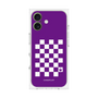 プレミアムスクエアケース［ Racing checkered flag Purple - レーシングチェッカーフラッグ パープル ］