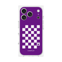 プレミアムスクエアケース［ Racing checkered flag Purple - レーシングチェッカーフラッグ パープル ］