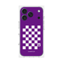 プレミアムスクエアケース［ Racing checkered flag Purple - レーシングチェッカーフラッグ パープル ］
