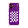 プレミアムスクエアケース［ Racing checkered flag Purple - レーシングチェッカーフラッグ パープル ］