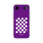 プレミアムスクエアケース［ Racing checkered flag Purple - レーシングチェッカーフラッグ パープル ］