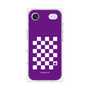 プレミアムスクエアケース［ Racing checkered flag Purple - レーシングチェッカーフラッグ パープル ］