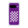 プレミアムスクエアケース［ Racing checkered flag Purple - レーシングチェッカーフラッグ パープル ］