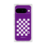 プレミアムスクエアケース［ Racing checkered flag Purple - レーシングチェッカーフラッグ パープル ］