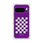 プレミアムスクエアケース［ Racing checkered flag Purple - レーシングチェッカーフラッグ パープル ］
