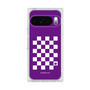 プレミアムスクエアケース［ Racing checkered flag Purple - レーシングチェッカーフラッグ パープル ］