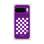 プレミアムスクエアケース［ Racing checkered flag Purple - レーシングチェッカーフラッグ パープル ］