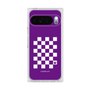プレミアムスクエアケース［ Racing checkered flag Purple - レーシングチェッカーフラッグ パープル ］