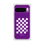 プレミアムスクエアケース［ Racing checkered flag Purple - レーシングチェッカーフラッグ パープル ］