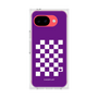 プレミアムスクエアケース［ Racing checkered flag Purple - レーシングチェッカーフラッグ パープル ］