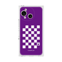 プレミアムスクエアケース［ Racing checkered flag Purple - レーシングチェッカーフラッグ パープル ］