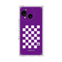 プレミアムスクエアケース［ Racing checkered flag Purple - レーシングチェッカーフラッグ パープル ］