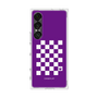 プレミアムスクエアケース［ Racing checkered flag Purple - レーシングチェッカーフラッグ パープル ］