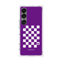 プレミアムスクエアケース［ Racing checkered flag Purple - レーシングチェッカーフラッグ パープル ］