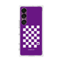 プレミアムスクエアケース［ Racing checkered flag Purple - レーシングチェッカーフラッグ パープル ］