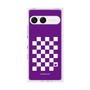 プレミアムスクエアケース［ Racing checkered flag Purple - レーシングチェッカーフラッグ パープル ］