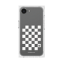 プレミアムスクエアケース［ Racing checkered flag White - レーシングチェッカーフラッグ ホワイト ］