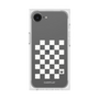プレミアムスクエアケース［ Racing checkered flag White - レーシングチェッカーフラッグ ホワイト ］