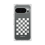 プレミアムスクエアケース［ Racing checkered flag White - レーシングチェッカーフラッグ ホワイト ］