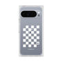 プレミアムスクエアケース［ Racing checkered flag White - レーシングチェッカーフラッグ ホワイト ］
