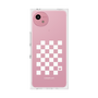 プレミアムスクエアケース［ Racing checkered flag White - レーシングチェッカーフラッグ ホワイト ］