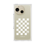 プレミアムスクエアケース［ Racing checkered flag White - レーシングチェッカーフラッグ ホワイト ］
