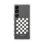 プレミアムスクエアケース［ Racing checkered flag White - レーシングチェッカーフラッグ ホワイト ］