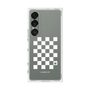 プレミアムスクエアケース［ Racing checkered flag White - レーシングチェッカーフラッグ ホワイト ］