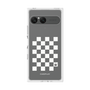 プレミアムスクエアケース［ Racing checkered flag White - レーシングチェッカーフラッグ ホワイト ］