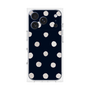 プレミアムスクエアケース［ 水彩ドット・レトロカラー - Navy ］