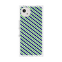 プレミアムスクエアケース［ Small Stripe - Navy × Green ］