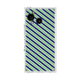 プレミアムスクエアケース［ Small Stripe - Navy × Green ］