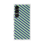 プレミアムスクエアケース［ Small Stripe - Navy × Green ］