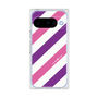 プレミアムスクエアケース［ Big Stripe - Purple × Pink ］