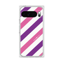 プレミアムスクエアケース［ Big Stripe - Purple × Pink ］