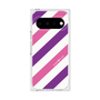 プレミアムスクエアケース［ Big Stripe - Purple × Pink ］